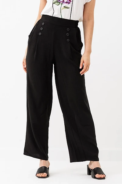 Le pantalon jambe large 6 boutons