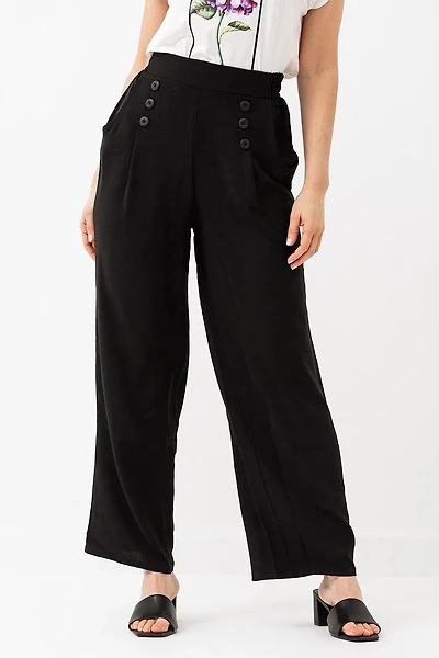 Le pantalon jambe large 6 boutons