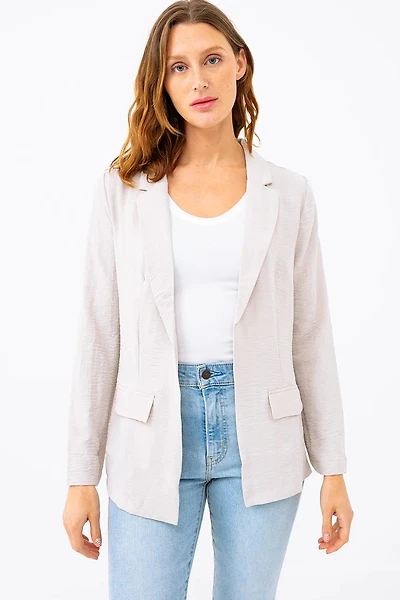 Le blazer uni effet froissé