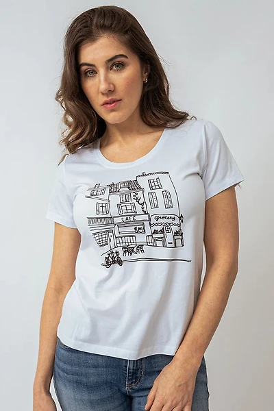 Le t-shirt imprimé ville