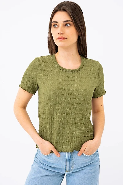 Le t-shirt uni texturé