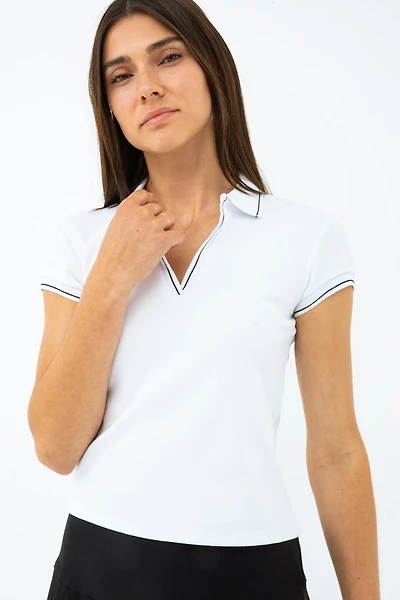 Le t-shirt polo côtelé