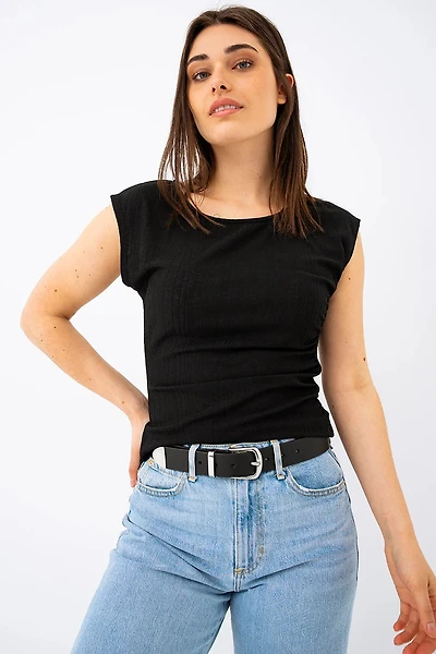 Le t-shirt uni à fronces