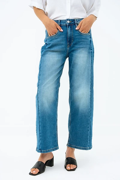 Le jeans taille haute jambe large par Suko