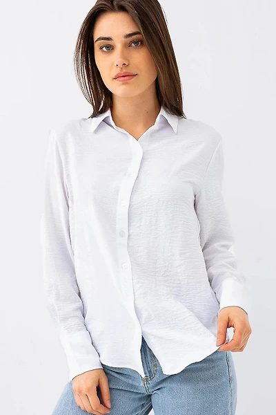 La blouse unie effet froissé