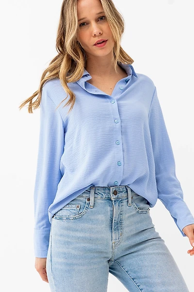 La blouse unie effet froissé