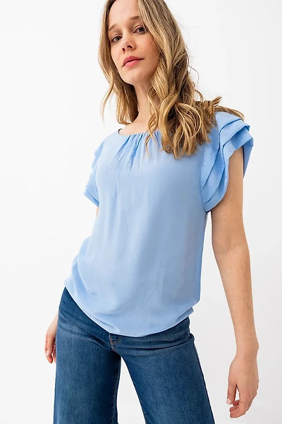 La blouse à mancherons unie