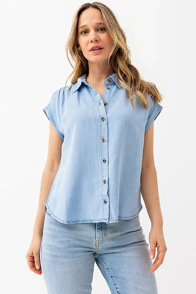 La blouse en tencel unie