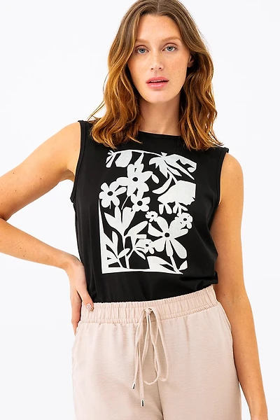 La camisole imprimé carré de fleurs