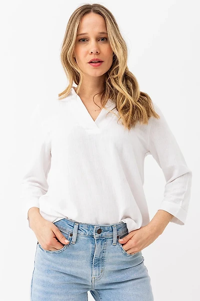 La blouse blanche en lin