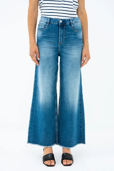 Le jeans court jambe large par Suko