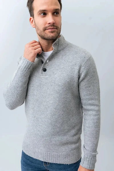 Le chandail chiné 4 boutons