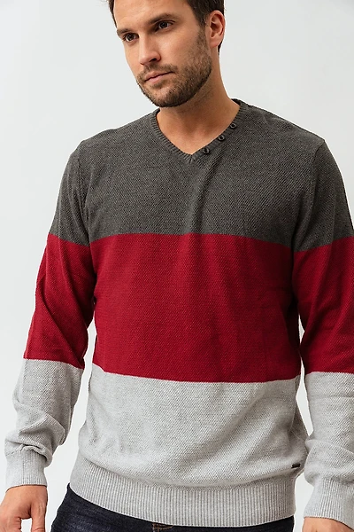 Le chandail ligné tricolore