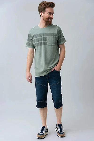 Le capri en jeans à découpes | Modèle C_Fit