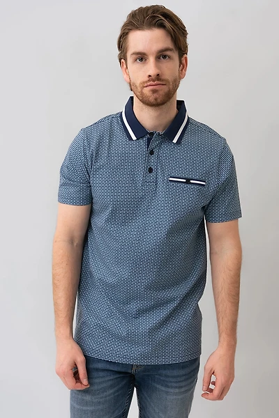 Le polo tricolore imprimé all-over