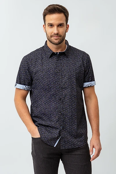 La chemise manches courtes imprimée all-over