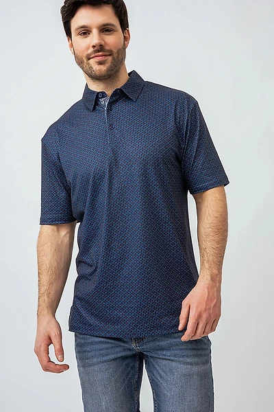 Le polo imprimé all-over abstrait