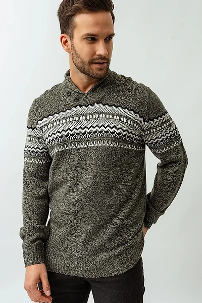 Le tricot à motifs 2 boutons