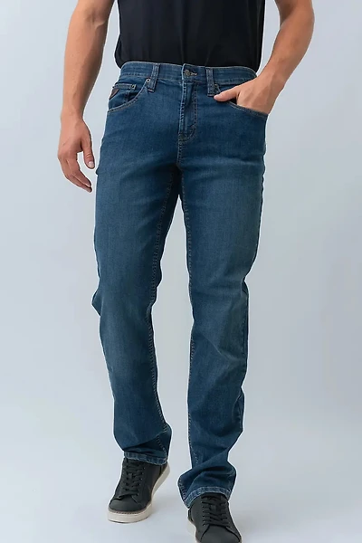 Jean étroit indigo Lois taille régulière | Modèle Brad Slim