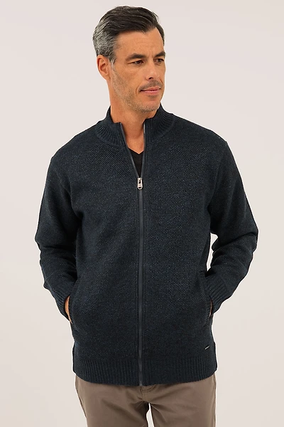 Le cardigan en tricot doublé flanelle