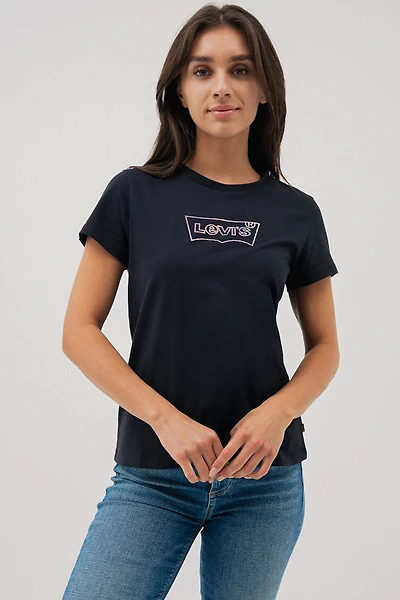 Le t-shirt noir Levi’s logo en strass