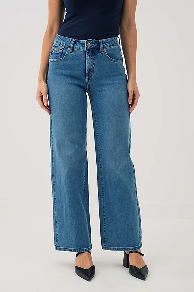 Le jeans bleu moyen | Modèle Luna Wide