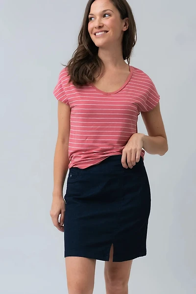 La jupe en jeans foncé à enfiler | Modèle Alice