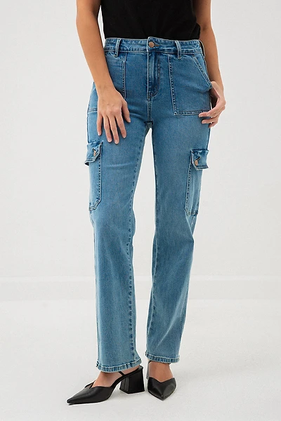 Le jeans droit à poches cargo par Lois