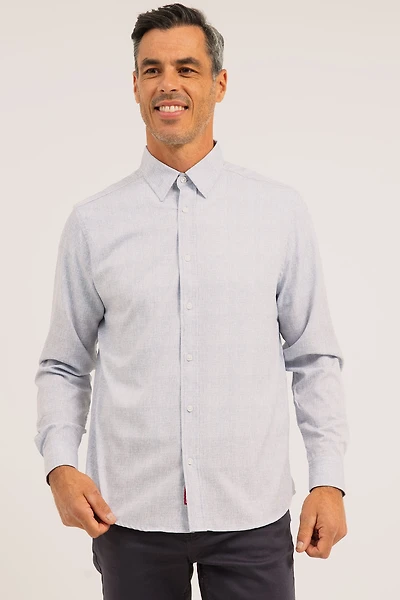 La chemise gris pâle imprimé à motif lin