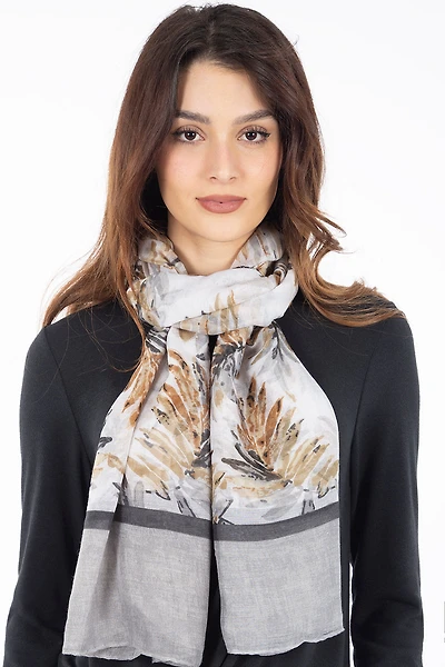 Foulard motif feuillage | 2 couleurs