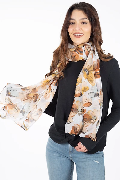 Foulard imprimé fleuri | 2 couleurs
