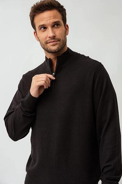 Le chandail en tricot col zippé