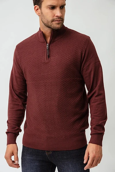Le chandail en tricot col zippé