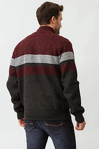 Le cardigan en tricot ligné