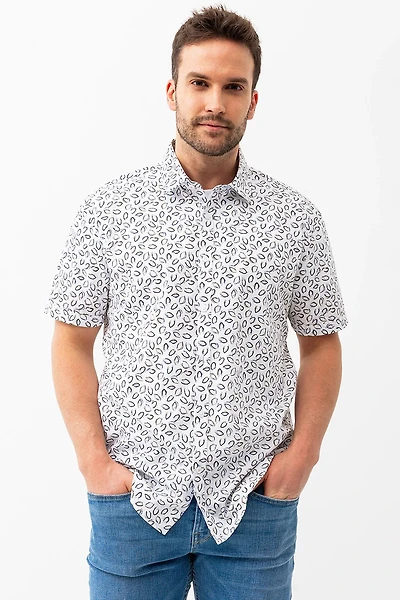 La chemise imprimée all-over feuille abstraite