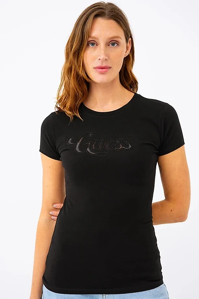 Le t-shirt Guess logo ajouré