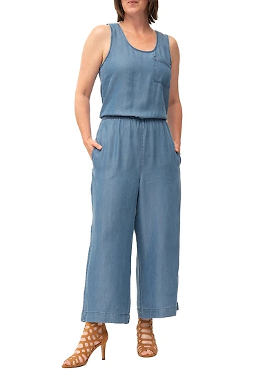 Combinaison effet denim sans manches | Pentagone