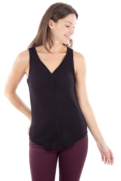 Camisole col V froncé | Fabriqué au Québec