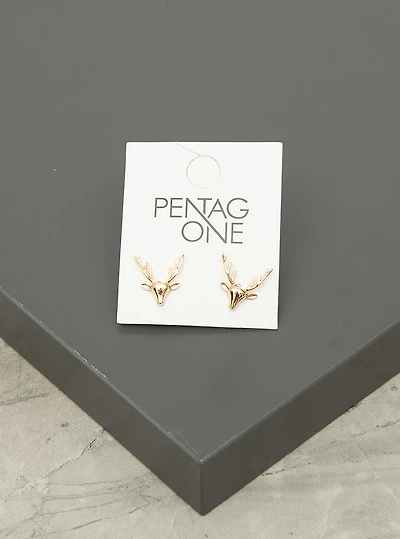 Boucles d'oreilles tête de chevreuil