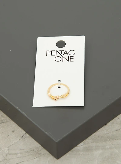 Bague avec petites pierres, aspect rosier