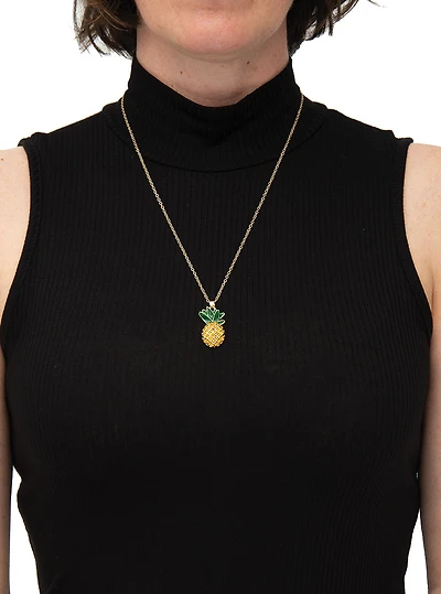 Collier pendentif ananas scintillant