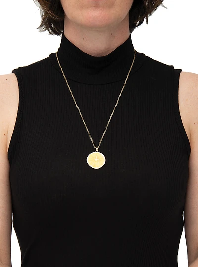 Collier pendentif tranche de citron