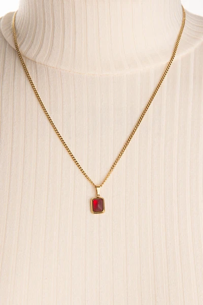 Collier chaîne pierre colorée