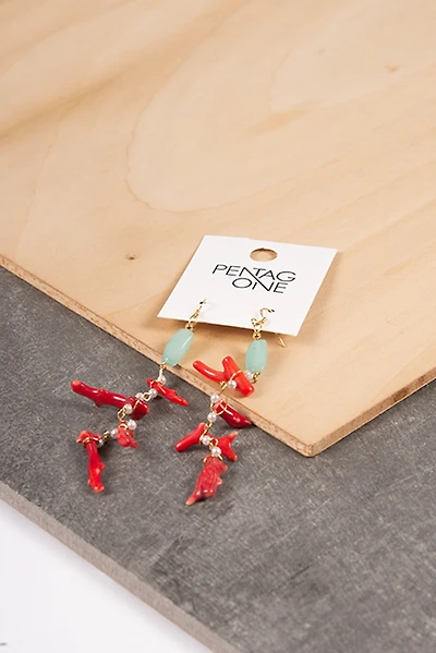 Boucles d'oreilles coraux rouges
