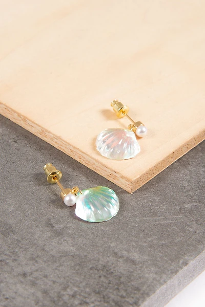 Boucles d'oreilles coquillages nacrés