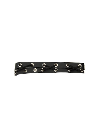 « Chocker » en cuir avec lacets