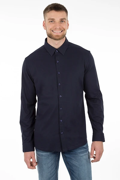 Chemise extensible unie Projek Raw | Modèle beau 2 couleurs