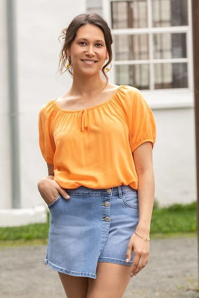 Blouse bohème manches courtes | 4 couleurs