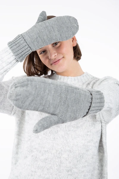 Mitaine en tricot doublé | 2 couleurs