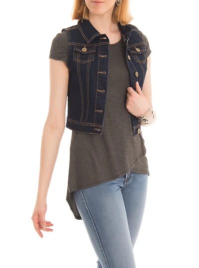 Veste sans manche en denim